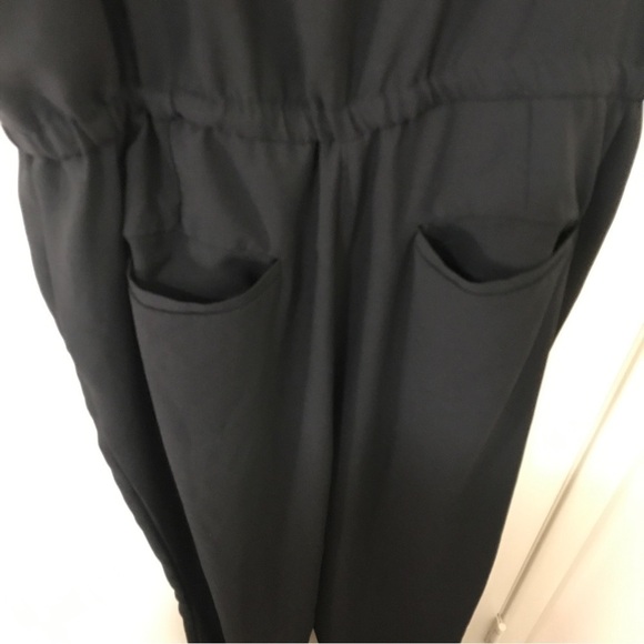 Ann Taylor black sleeveless drawstring waist jumpsuit - Picture 8 of 12